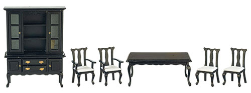 Dining Room Set, 6 pc, Black